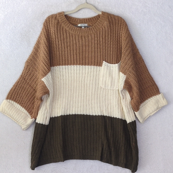 JODIFL Sweaters - JODIFL Women's Colorblock Oversized Knit‎ Sweater Size S